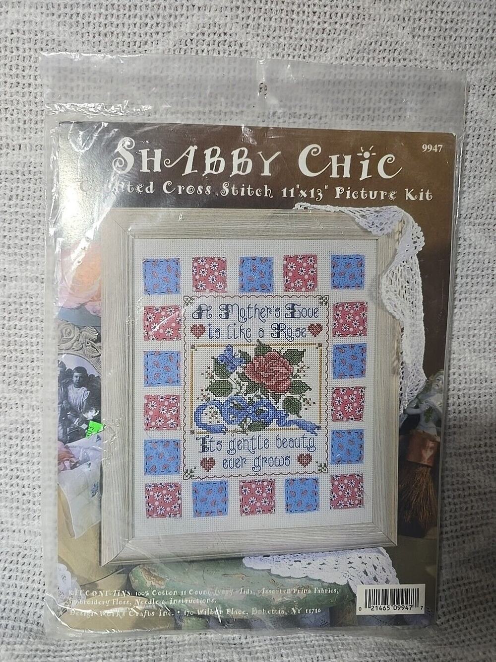 Vintage Design Works Shabby Chic Counted Cross Stitch Kit A Mother's Love 9947